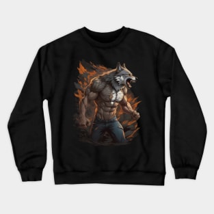 Dynamic wolf ripping Crewneck Sweatshirt